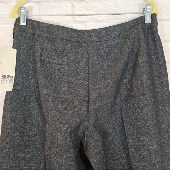 M Suit Studio by Le Suit Gray Wide-Leg Trousers Dress Pants NWT Size 10 Metallic - Picture 5 of 9